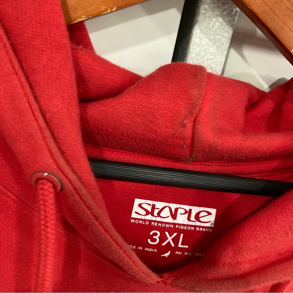 Staple Red Hoodie with Sequin Bird Design - Picture 5 of 14